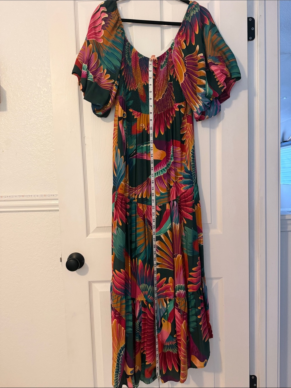 FARM Rio Multicolor Parrot-Print Maxi Dress — Green, Pink, Orange, Yellow, Blue - Picture 5 of 5